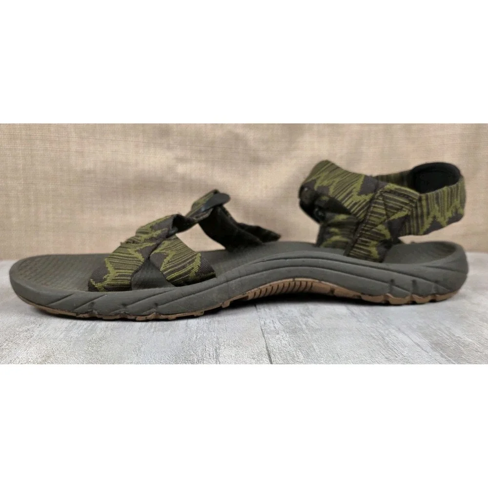 Rafters Stillwater Mountains Eco Green Camo Fabric Open Toe Sandals Men's Sz 10M